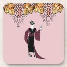 Mujer elegante con diseño vinícola