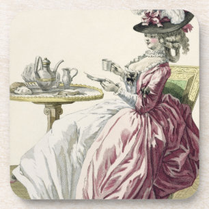 Posavasos Mujer elegante en un vestido "un l'Anglaise" C de