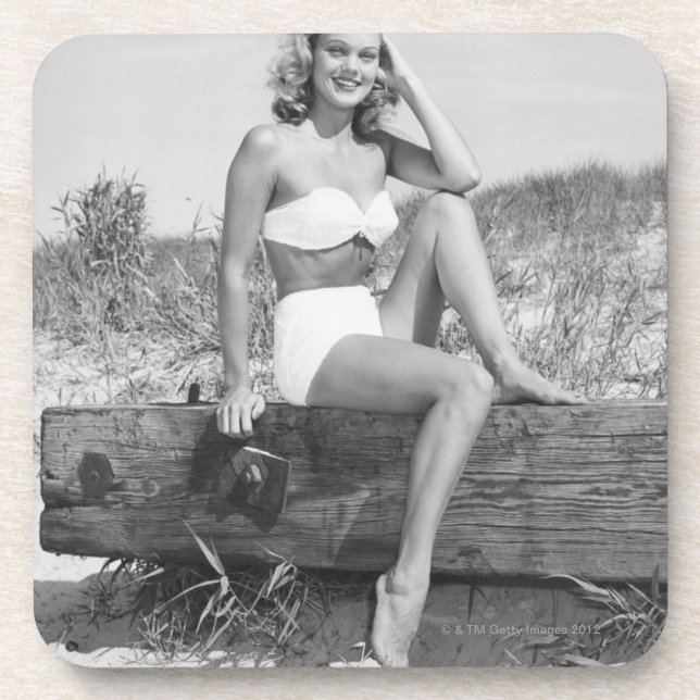 Posavasos Mujer en bikini (Frente)