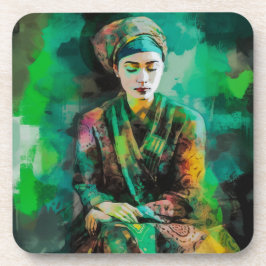 Posavasos Mujer en verde