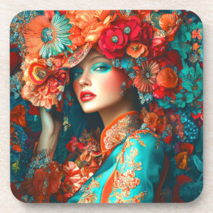 Posavasos Mujer Flor