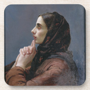 Posavasos Mujer joven en el rezo, 1879 (aceite en lona)