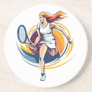 Posavasos mujer jugando tenis