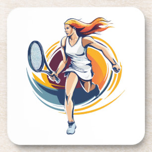 Posavasos mujer jugando tenis