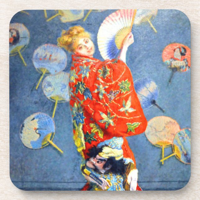 Posavasos Mujer Monet en traje japonés (Frente)