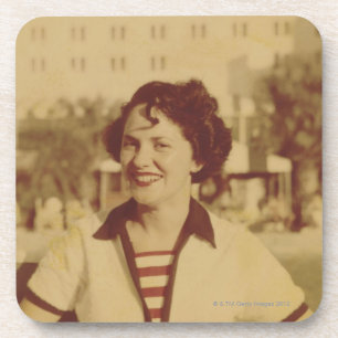 Posavasos Mujer que se sienta afuera