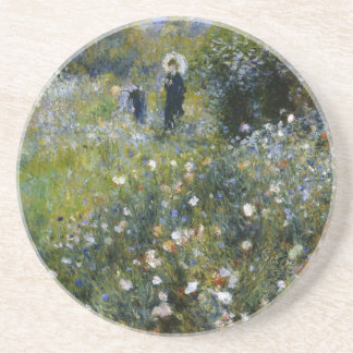 Posavasos Mujer renoir con parasol en el jardín