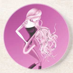 Posavasos Mujer Saxofonista Música