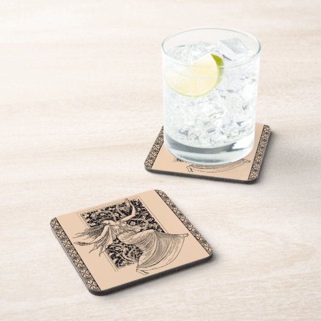 Posavasos Mujer ventilado bailando arina de plástico duro (Lado Derecho)