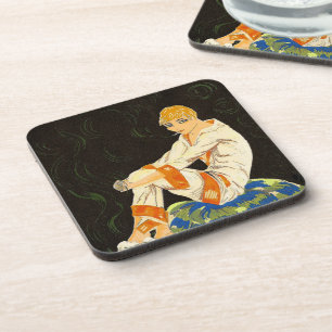 Posavasos Mujer Vintage Art Déco, Fumando de S. Chompre