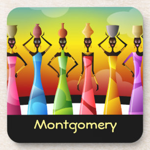 Posavasos Mujeres africanas personalizadas con cerámica