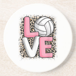 Posavasos Mujeres Chicas de Volleyball Leopard de la impresi