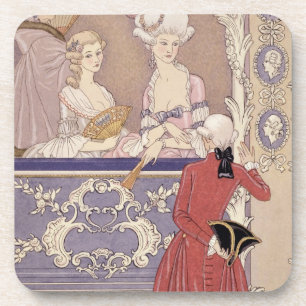 Posavasos Mujeres en una caja del teatro, ilustracion de