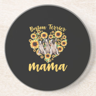 Posavasos Mujeres girasoles Boston Terrier Mama Dog Lover