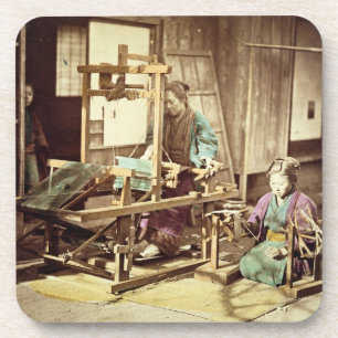 Posavasos Mujeres japonesas que tejen, c.1890 (phot