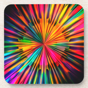 Posavasos Multicolor Sunburst Diseño de la escoria de plásti