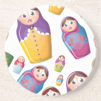 Posavasos Muñeca Matryoshka - Patrón de muñecas anidadas rus