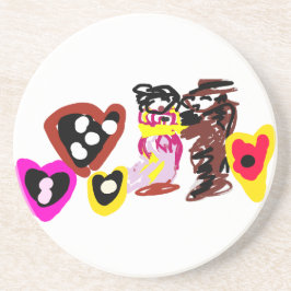 Posavasos Muñecas dulces del día de San Valentín