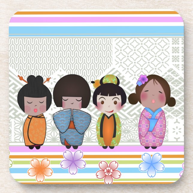 Posavasos muñecas kokeshi (Frente)
