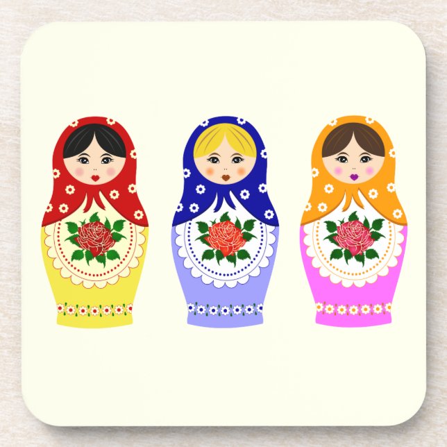 Posavasos Muñecas rusas de la jerarquización del matryoshka (Frente)