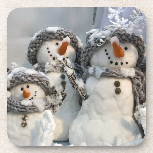 Posavasos Muñeco de nieve de Navidad (Frente)