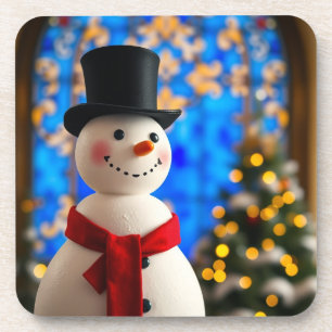 Posavasos Muñeco de Nieve Feliz Navidad