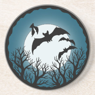 Posavasos Murciélagos y árboles contra la luna