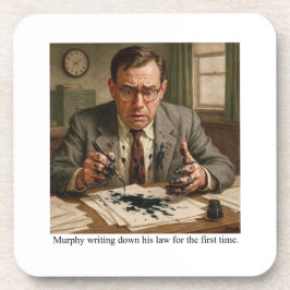 Posavasos Murphy escribiendo su ley por primera vez.