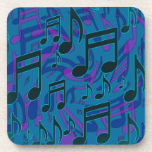 Music Notes Blue Green Purple Musical Pattern