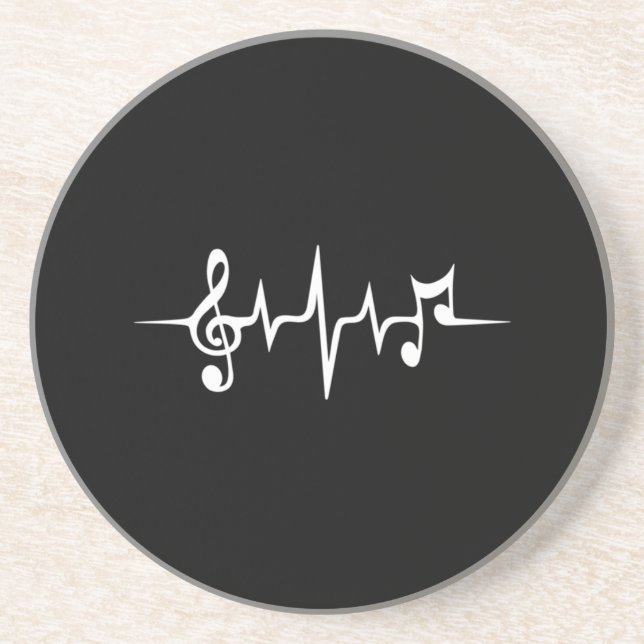 Posavasos Music Pulse Notes Clef Frequency Wave Sound (Frente)