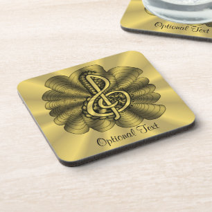 Posavasos Music Treble Clef Gold Personalizado