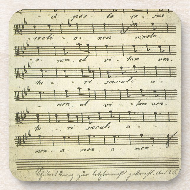 Posavasos Música de hojas antiguas, puntuación musical de 18 (Frente)
