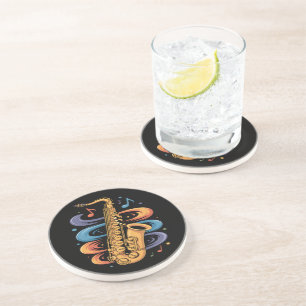 Posavasos Música de Saxofón Colorida Flujo Jazz Instrumento