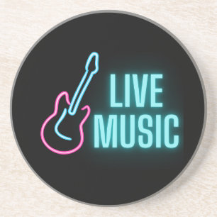 Posavasos Música en Vivo Neon Guitarra