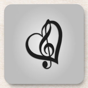 Posavasos Música G Corazón en Plata