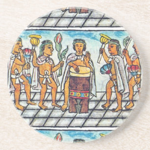 Posavasos Músicos aztecos ilustrados en el siglo XVI