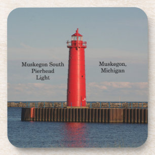 Posavasos Muskegon South Pierhead Luz 6 apósitos plásticos