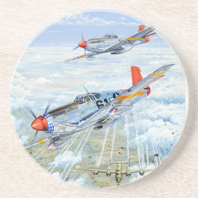 Posavasos Mustango del aviador P-51 de Tuskegee de la (Frente)