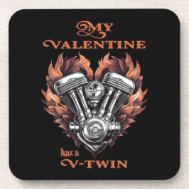 Posavasos My Valentine has a V-Twin, Biker
