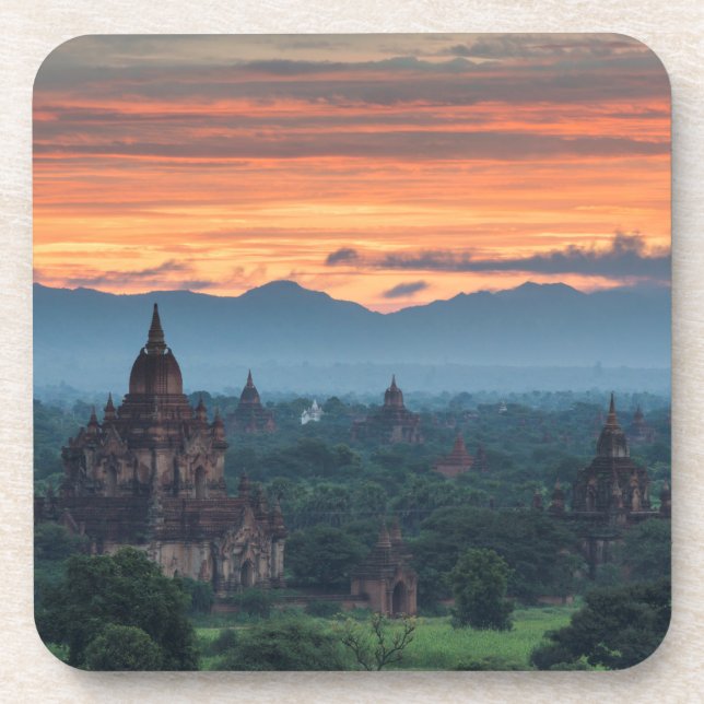 Posavasos Myanmar, Amanecer en Bagan (Frente)