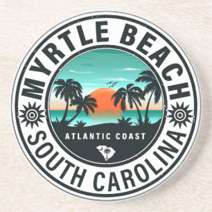 Posavasos Myrtle Beach South Carolina Retro Sunset Souvenirs