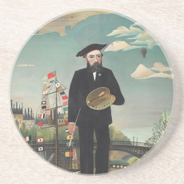 Posavasos Myself: Portrait – Landscape, Henri Rousseau 1890 (Frente)