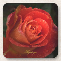 Posavasos Mystique Dark Botanical Rojo Naranja Ros