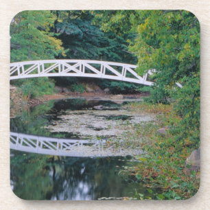 Posavasos NA, EE. UU., Maine. Puente sobre estanque en Some
