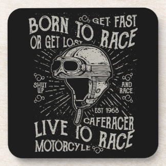 Posavasos Nacido En Raza Consigue Rápido Cafe Racer Motorcyc