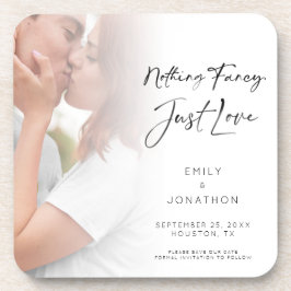 Posavasos Nada moderno Fancy Just Love Photo Save the Date