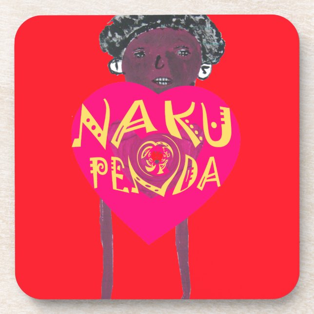 Posavasos Nakupenda Love Art - Swahili Heart Design (Frente)