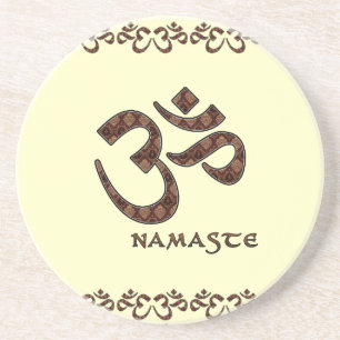 Posavasos Namaste con el símbolo Brown de OM y la crema