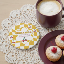 Posavasos Nana Mia Retro Groovy Cuadros y Cereza