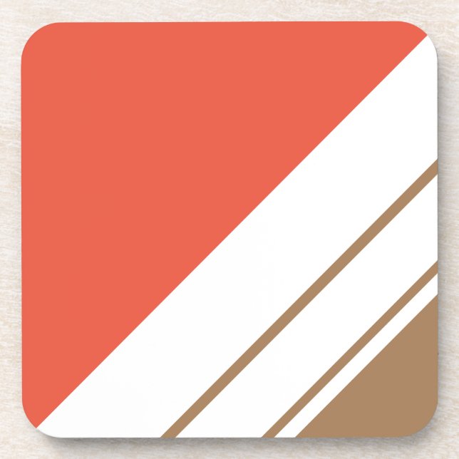 Posavasos Naranja brillante divertido Mocha franjas de Carre (Frente)